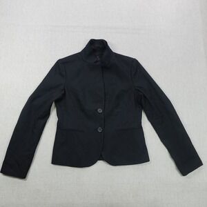 J Crew Blazer Womens 6 Black Wool Super 120s Two Button Office Career Jacket
